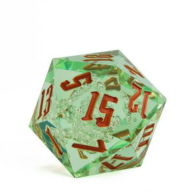 Foam Brain Games 55mm Titan D20 - Sharp Edge Green Bubbles